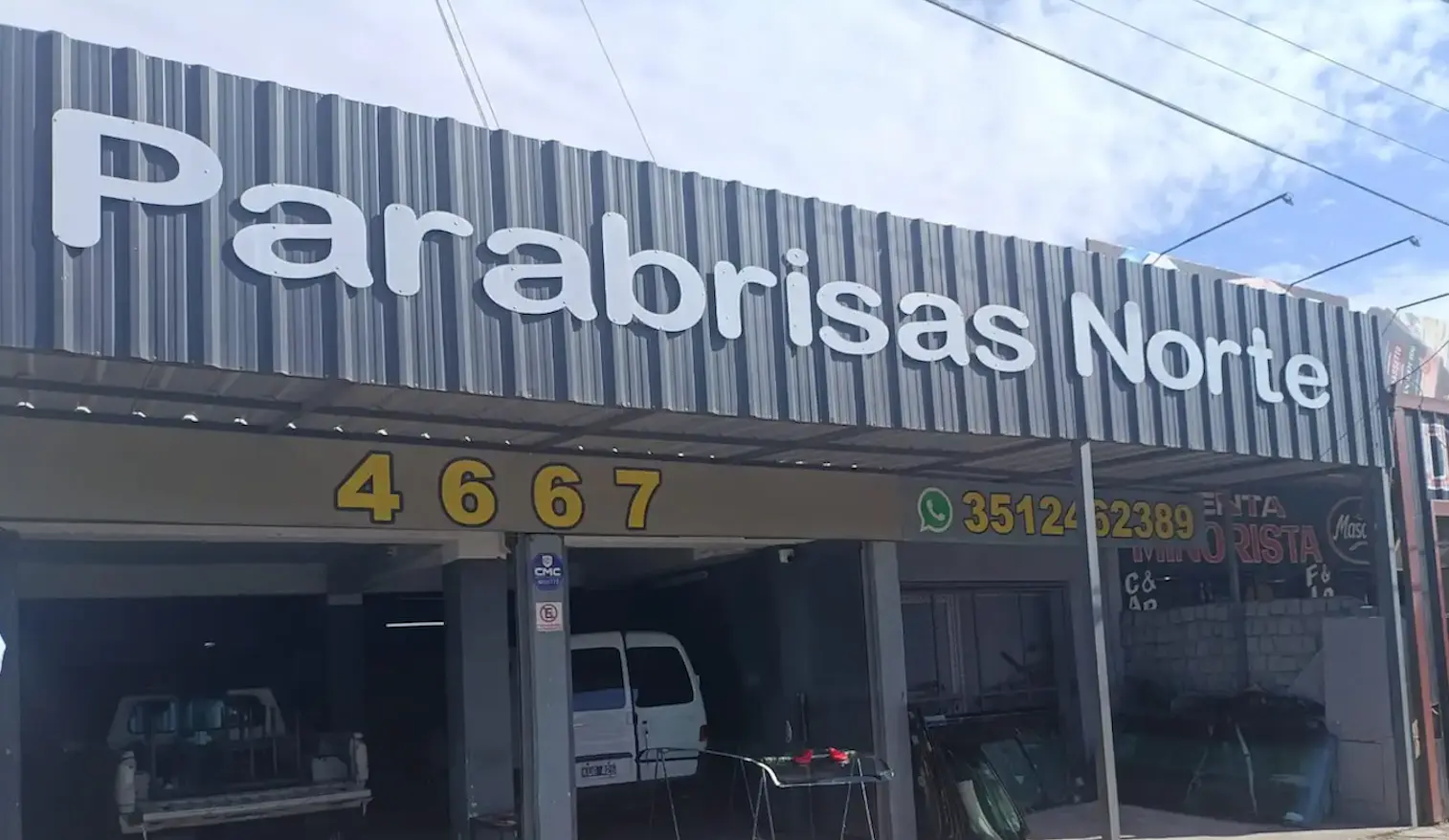 Vista del local Parabrisas Norte en Córdoba